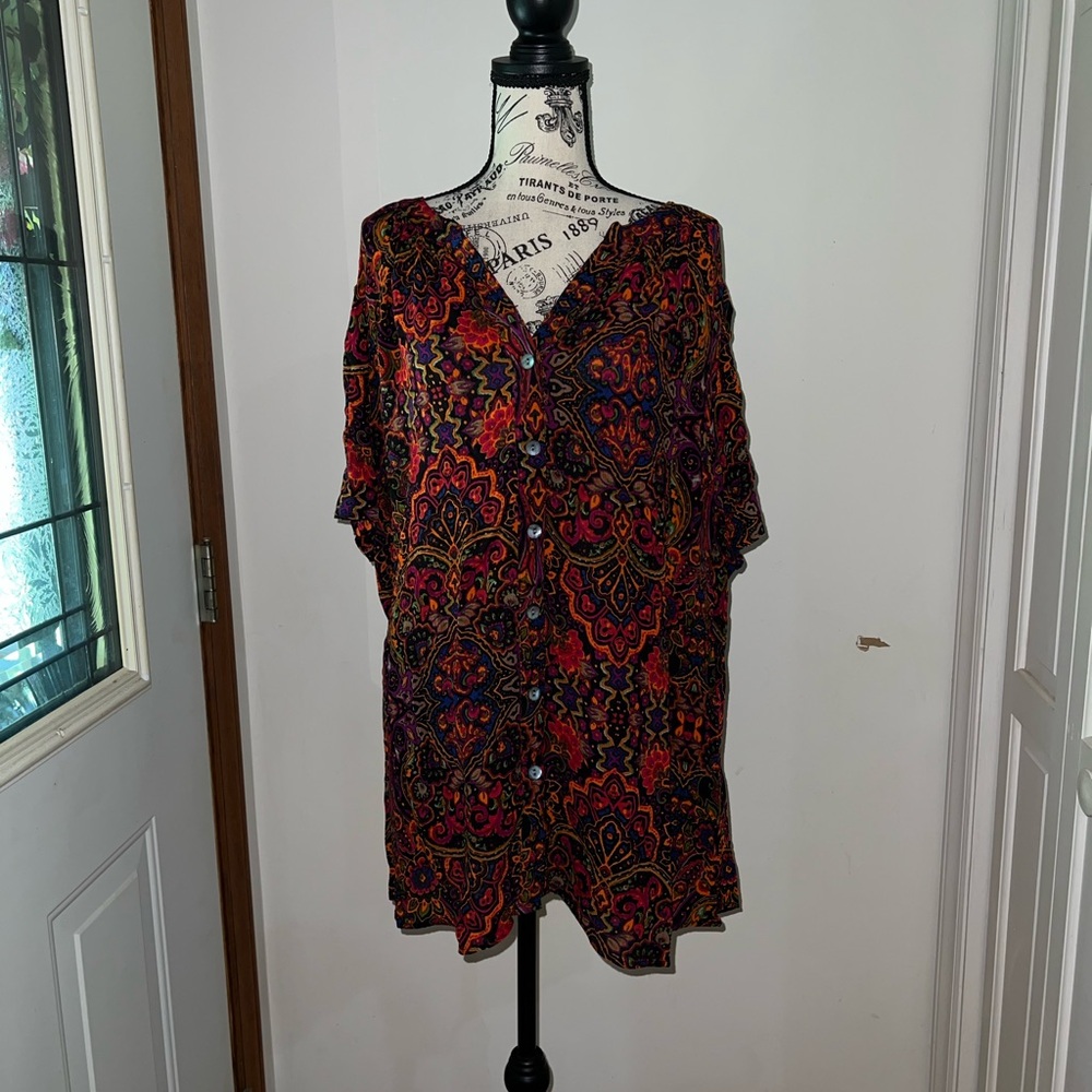 *5/25* Roaman's Multicolor Paisley Button Down Shirt